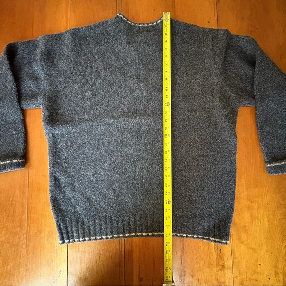 Men's LL Bean Classic Wool Blend Henley Sweater Large - Dark Gray - Picture 8 of 11